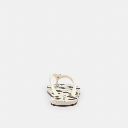 Coach Zayn Flip Flop With Cherry Print Chalk Multi