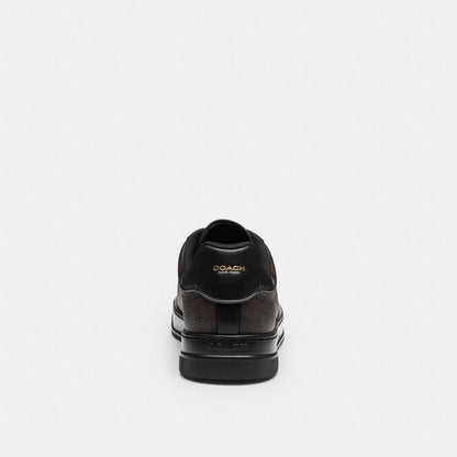 Women's Coach High Line Sneaker In Signature Canvas Walnut & Black