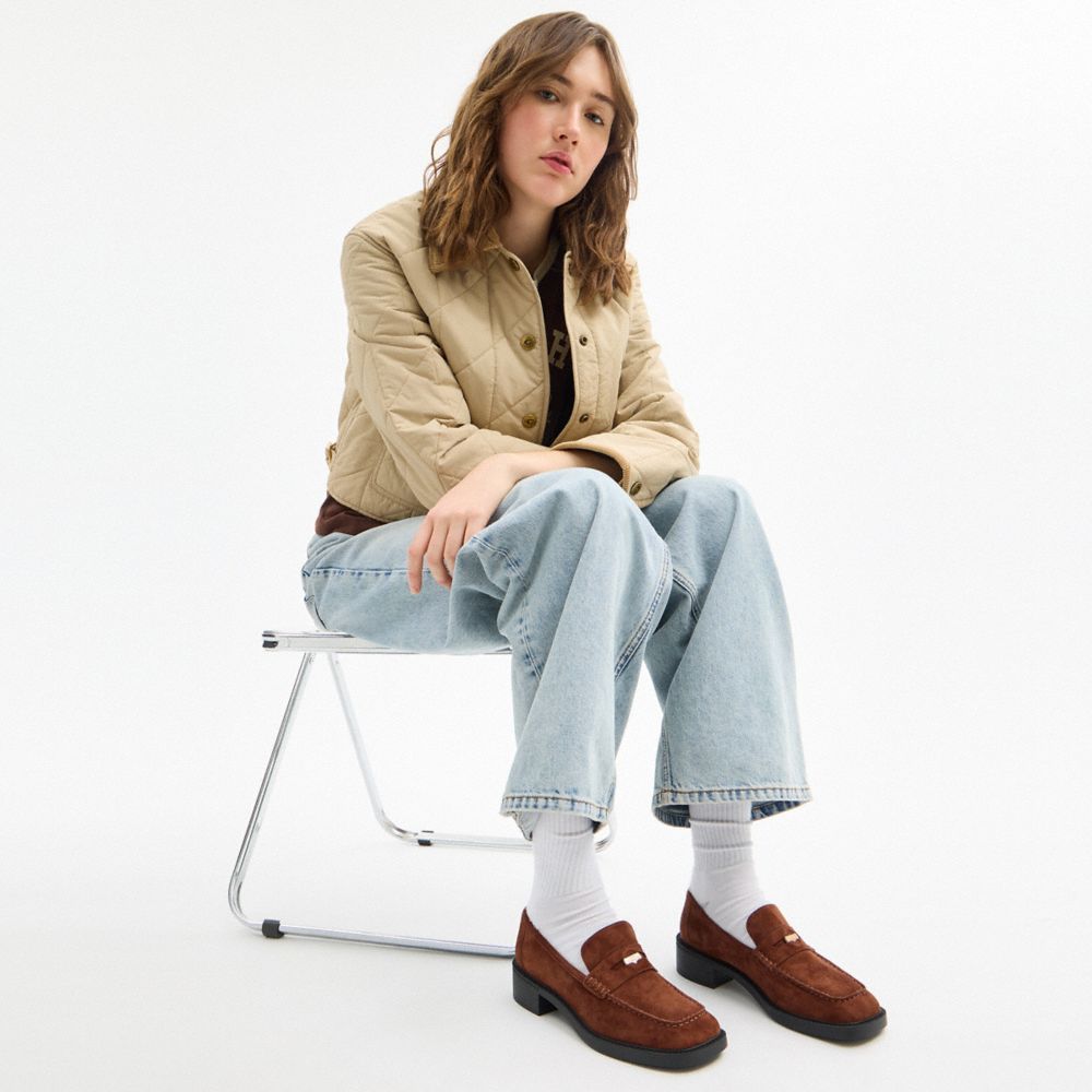 Coach Square Toe Loafer Vintage Brown