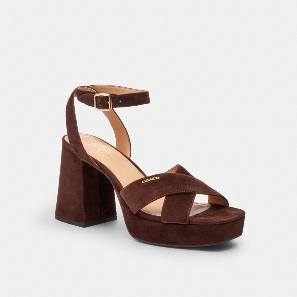 Coach Block Heel Sandal Maple
