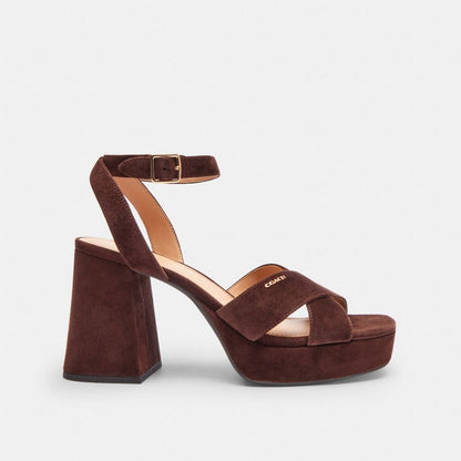 Coach Block Heel Sandal Maple