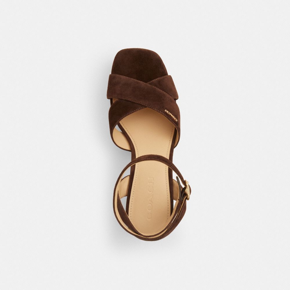 Coach Block Heel Sandal Maple