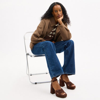 Coach Block Heel Sandal Maple