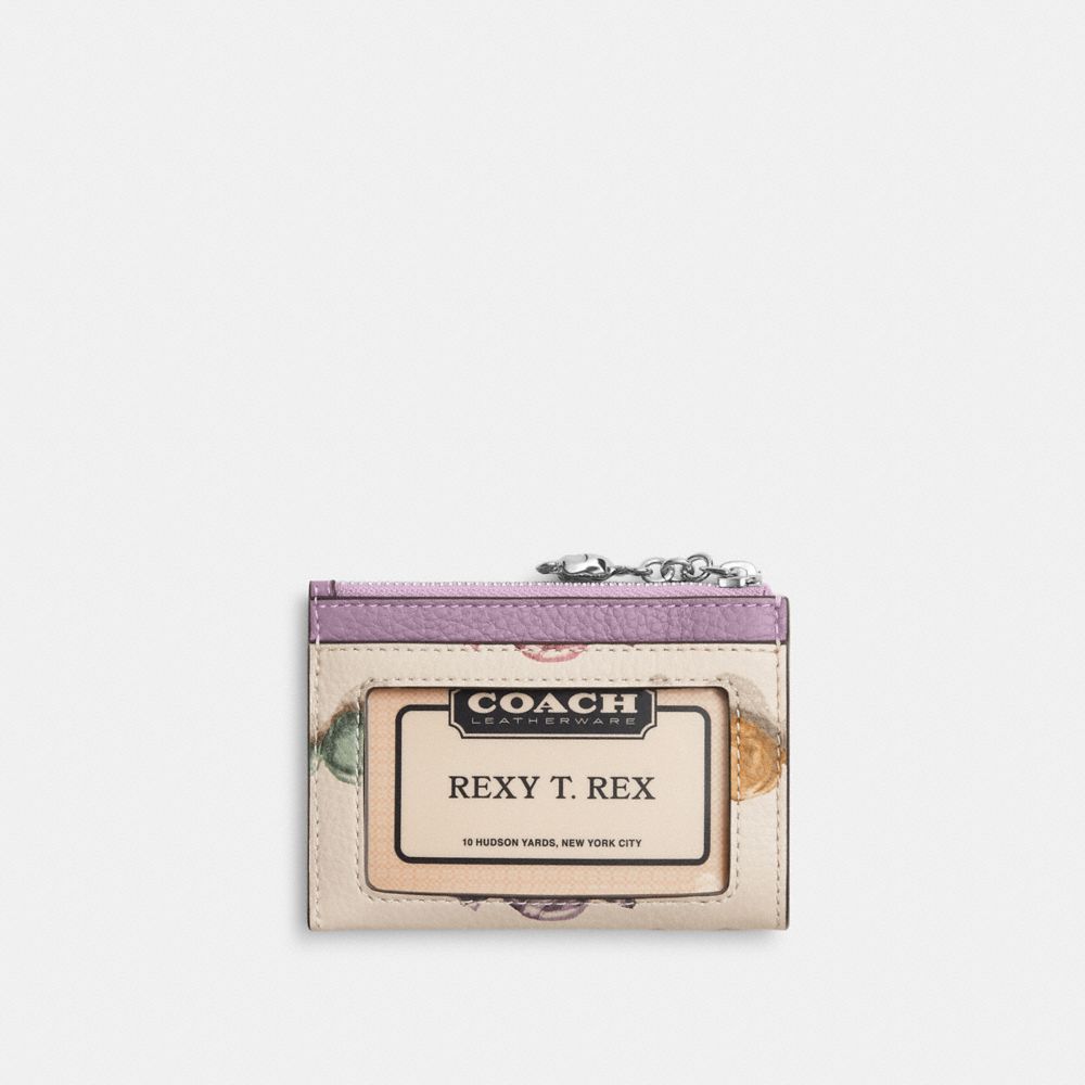 Coach Mini Skinny Id Case With Candy Print And Charm Silver