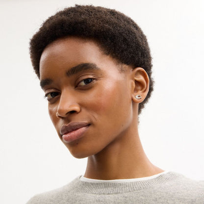 Coach Pavé C Stud Earrings Silver
