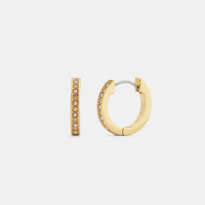 Coach Pearl Huggie Earrings Gold