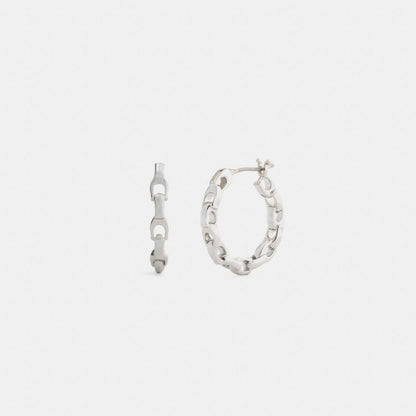Coach Linked C Small Hoop Earrings Silver