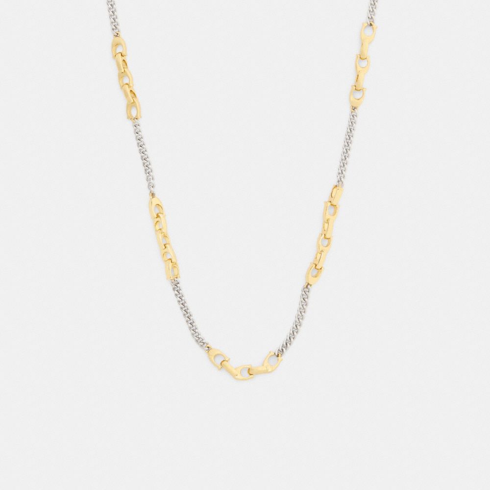 Coach Linked C Necklace Gold Silver