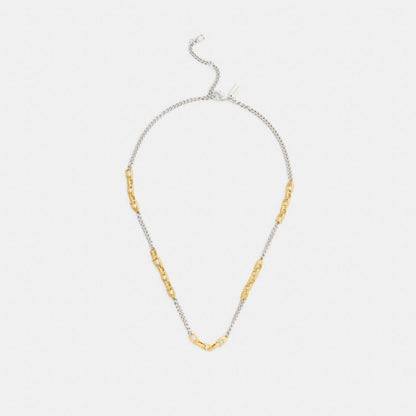Coach Linked C Necklace Gold Silver