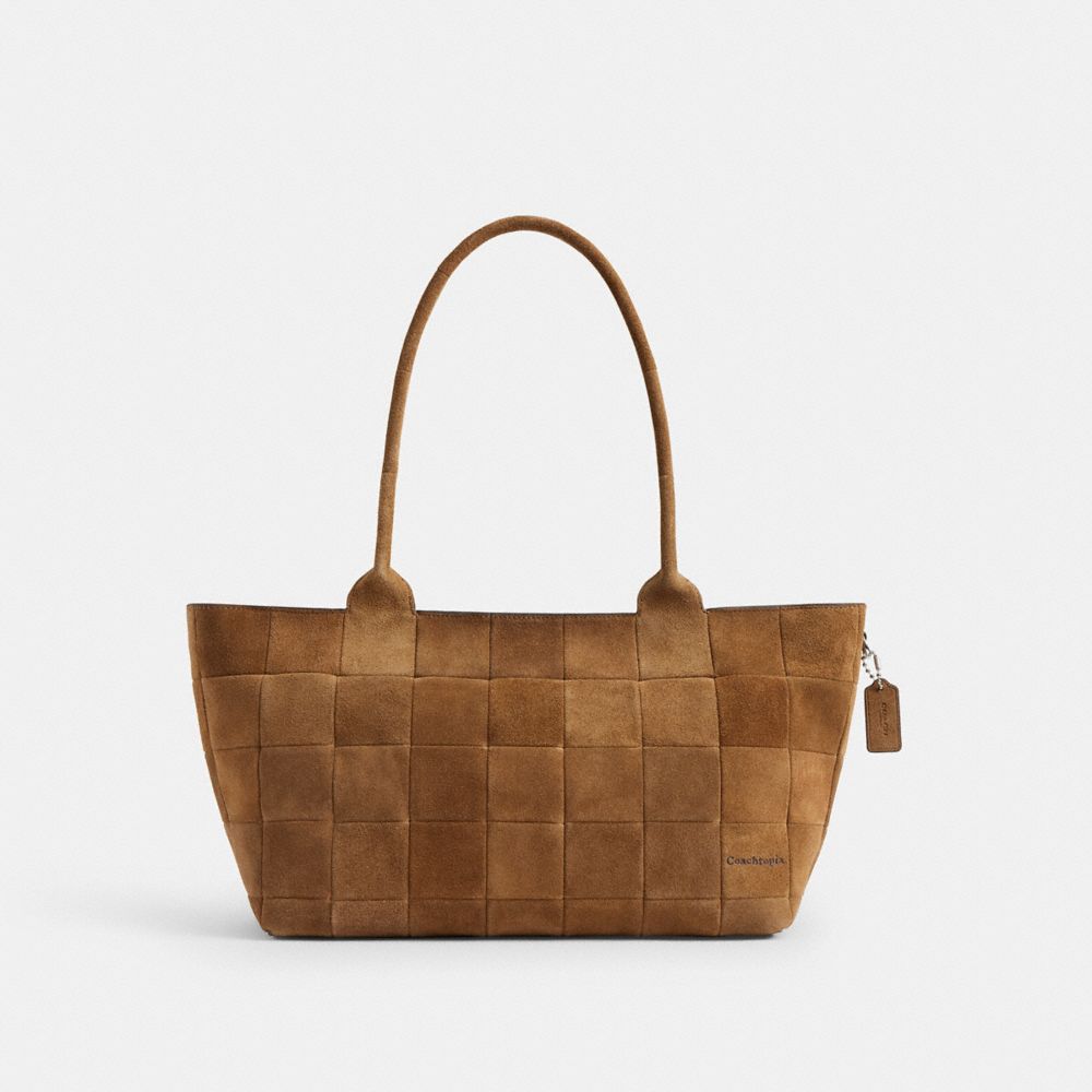 Coach Alter/Ego Large Tote Bag In Upcrafted Suede Cedar Suede