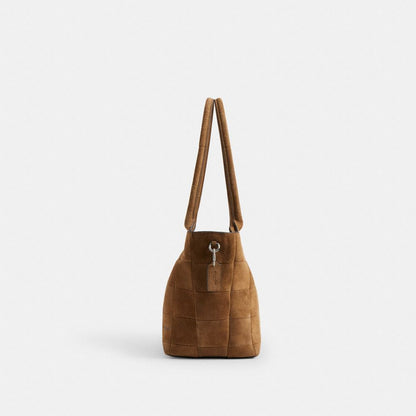 Coach Alter/Ego Large Tote Bag In Upcrafted Suede Cedar Suede