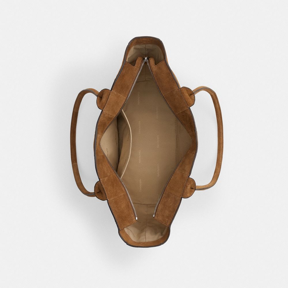 Coach Alter/Ego Large Tote Bag In Upcrafted Suede Cedar Suede