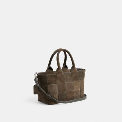 Coach Alter/Ego Small Tote Bag In Upcrafted Suede Olive Suede