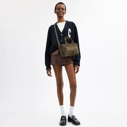 Coach Alter/Ego Small Tote Bag In Upcrafted Suede Olive Suede