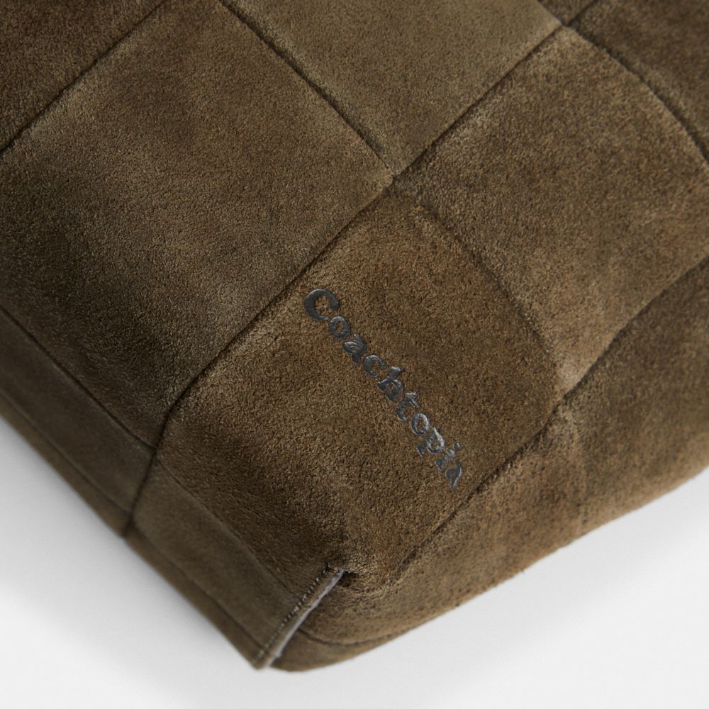 Coach Alter/Ego Small Tote Bag In Upcrafted Suede Olive Suede