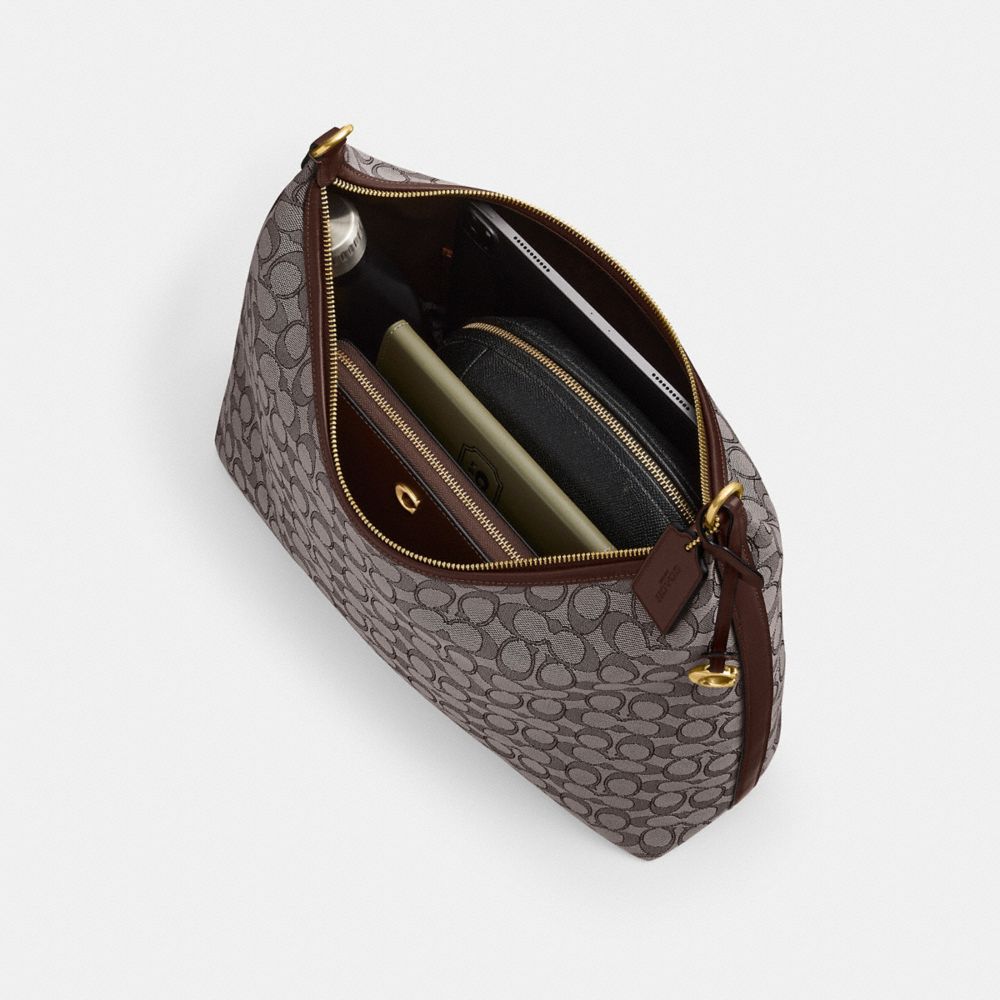 Coach Juliet Shoulder Bag 38 In Signature Jacquard Brass/Oak Maple