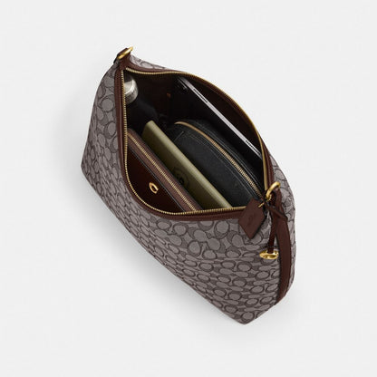 Coach Juliet Shoulder Bag 38 In Signature Jacquard Brass/Oak Maple