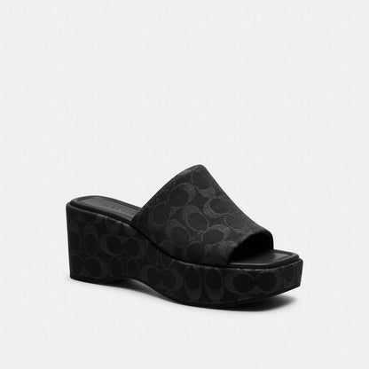 Women's Coach Phoebe Platform Sandal In Signature Denim Black