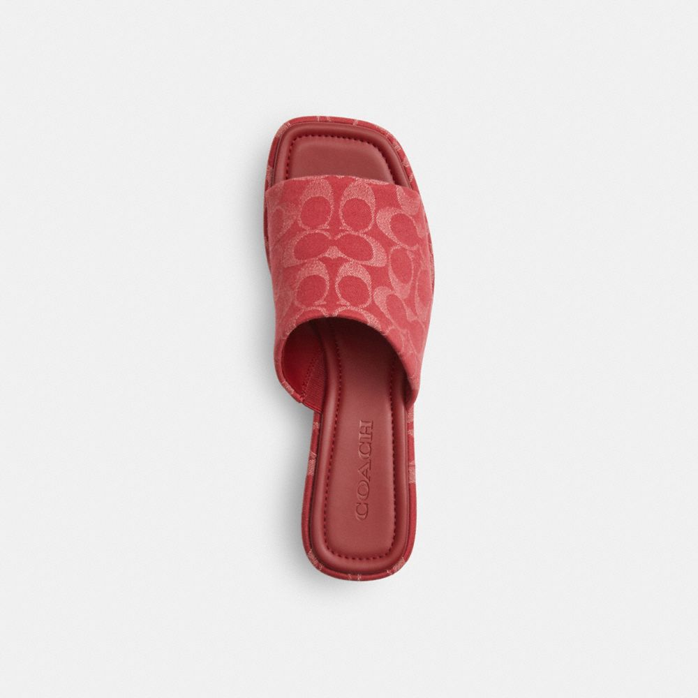 Women's Coach Phoebe Platform Sandal In Signature Denim True Red
