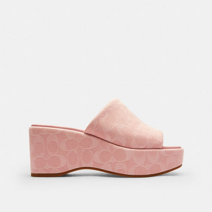 Women's Coach Phoebe Platform Sandal In Signature Denim Ballerina.