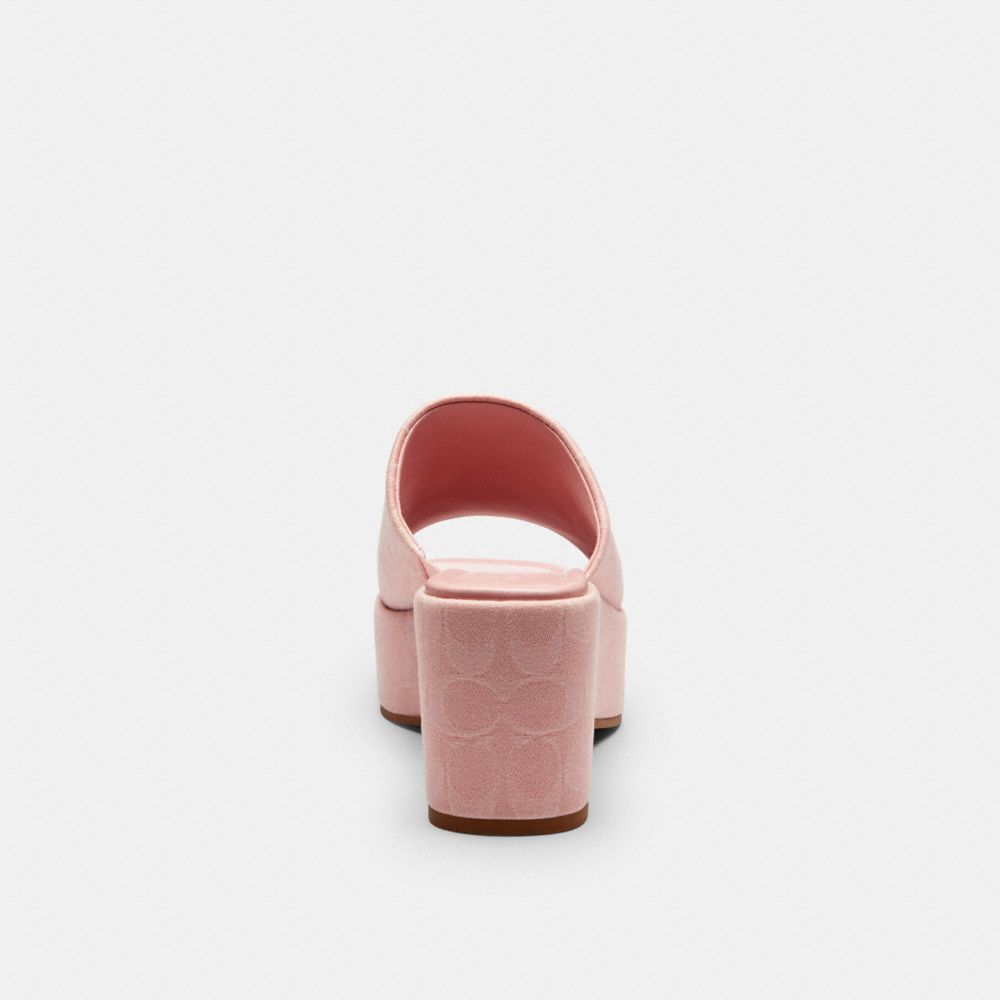 Women's Coach Phoebe Platform Sandal In Signature Denim Ballerina.