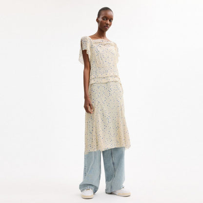 Coach Printed Star Dress Cream Multi