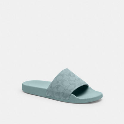 Women's Coach Udele Sport Slide In Signature Jacquard Canvas Sea Mist
