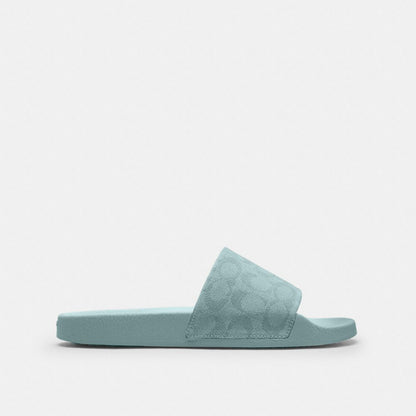 Women's Coach Udele Sport Slide In Signature Jacquard Canvas Sea Mist