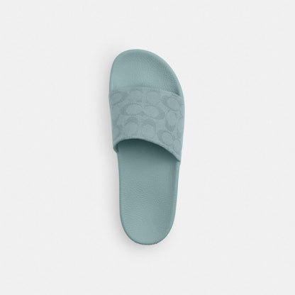 Women's Coach Udele Sport Slide In Signature Jacquard Canvas Sea Mist