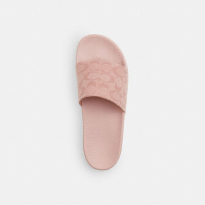 Women's Coach Udele Sport Slide In Signature Jacquard Canvas Carnation