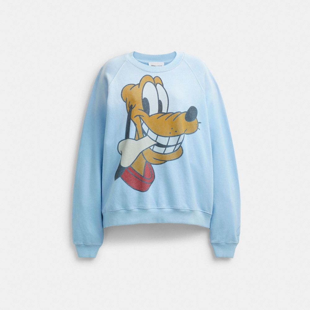Coach Disney X Coach Pluto Crewneck Sweatshirt Baby Blue