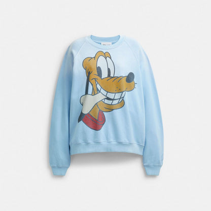 Coach Disney X Coach Pluto Crewneck Sweatshirt Baby Blue