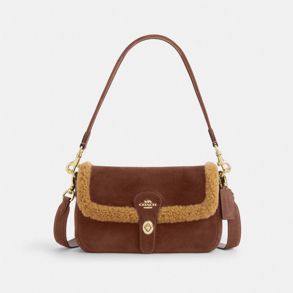 Coach Hadley Shoulder Bag Gold Vintage Brown Multi