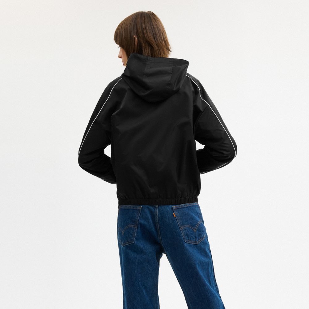 Coach Windbreaker In Recycled Polyester Black