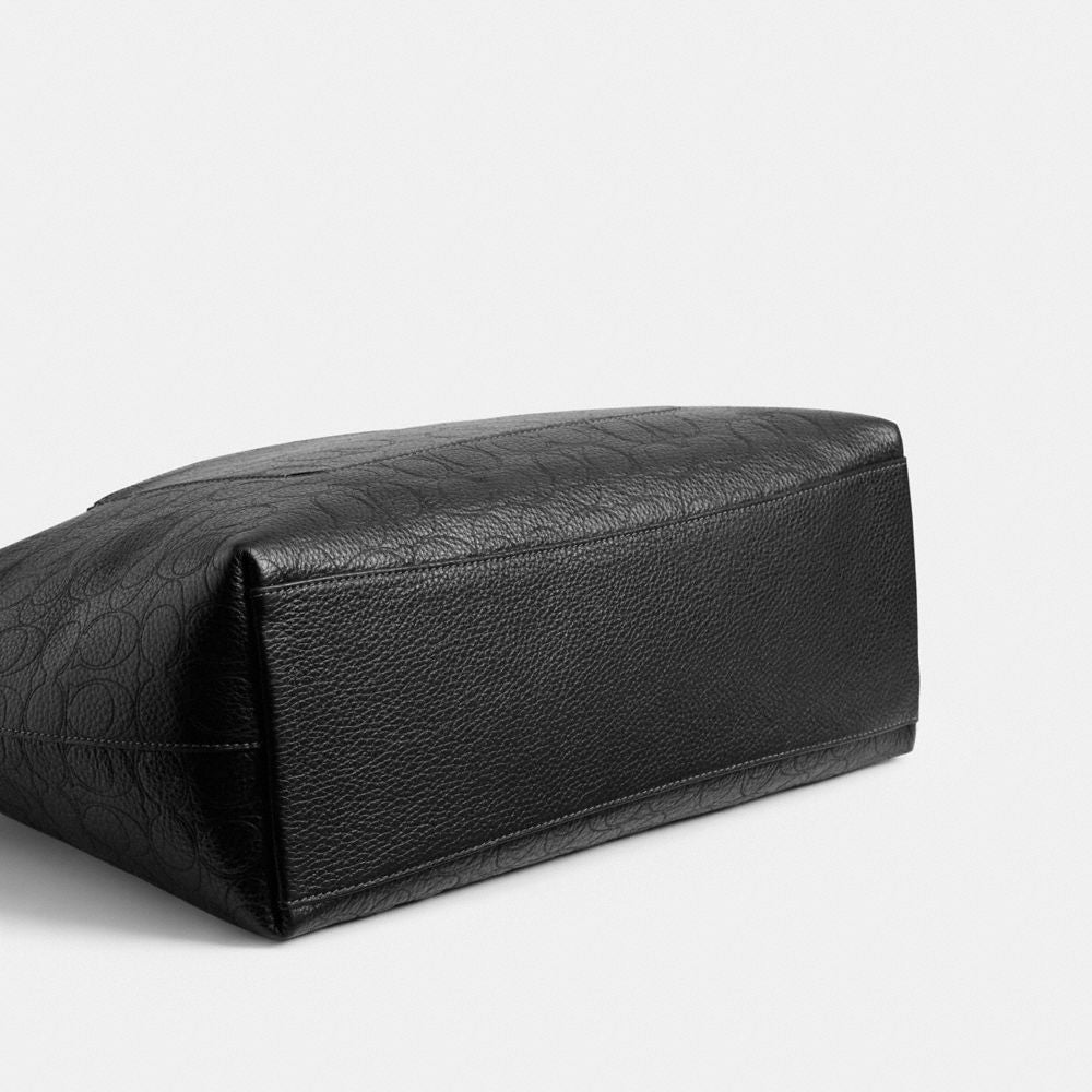 Coach Station Tote Bag In Signature Leather Gold Black