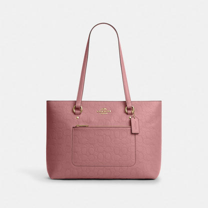 Coach Station Tote Bag In Signature Leather Gold