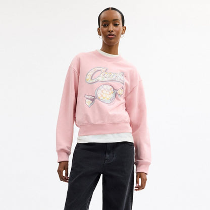 Coach Candy Crewneck Sweater Pink
