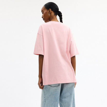 Coach Candy Relaxed T Shirt In Organic Cotton Pink