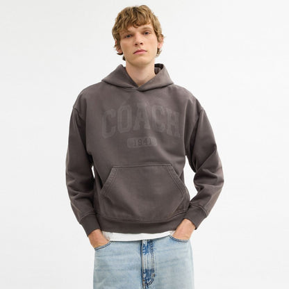 Coach Sun Fade Hoodie In Organic Cotton Garment Dye Black