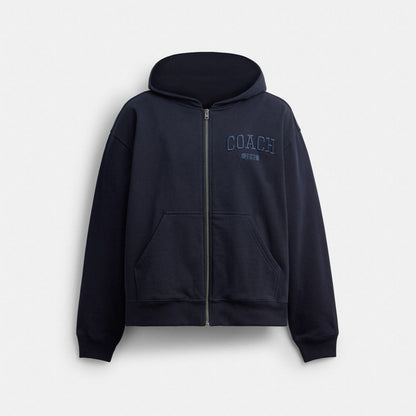 Coach Boxy Full Zip Hoodie Navy