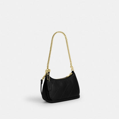 Coach Teri Mini Crossbody Bag With Quilting Gold Black