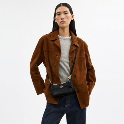 Coach Teri Mini Crossbody Bag With Quilting Gold Black