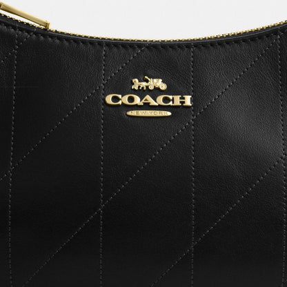 Coach Teri Mini Crossbody Bag With Quilting Gold Black