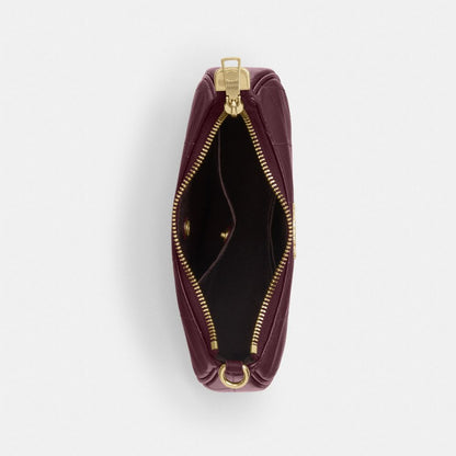 Coach Teri Mini Crossbody Bag With Quilting Gold Dark Wine
