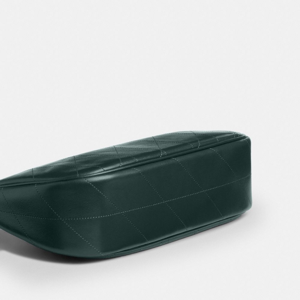 Coach Teri Shoulder Bag With Quilting Gold Dark Teal