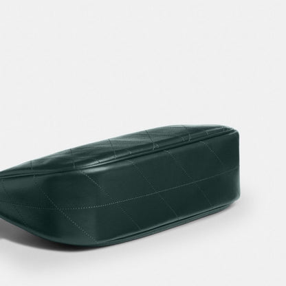 Coach Teri Shoulder Bag With Quilting Gold Dark Teal