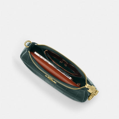 Coach Teri Shoulder Bag With Quilting Gold Dark Teal