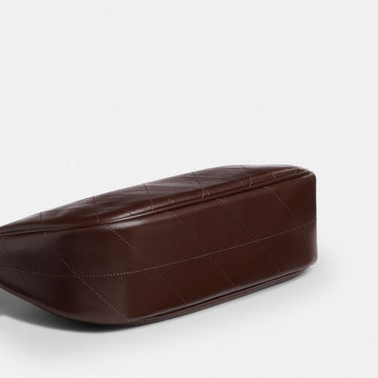 Coach Teri Shoulder Bag With Quilting Silver Maple