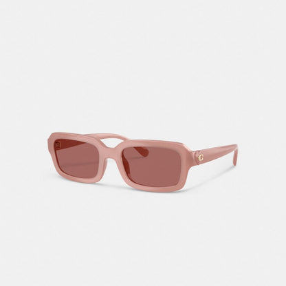 Coach C Heart Narrow Square Sunglassses Pink