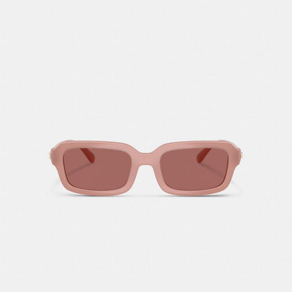 Coach C Heart Narrow Square Sunglassses Pink